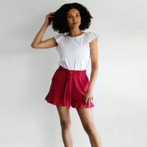 Elegantees Pheobe Shorts in Dark Berry NWT